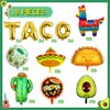 18 PCS Fiesta Party Balloons Supplies Taco Balloons Mexican Balloons Cinco De Mayo Party Decorations Cactus Avocado Hat Jumbo Mylar Foil Balloons Fiesta Party Decorations