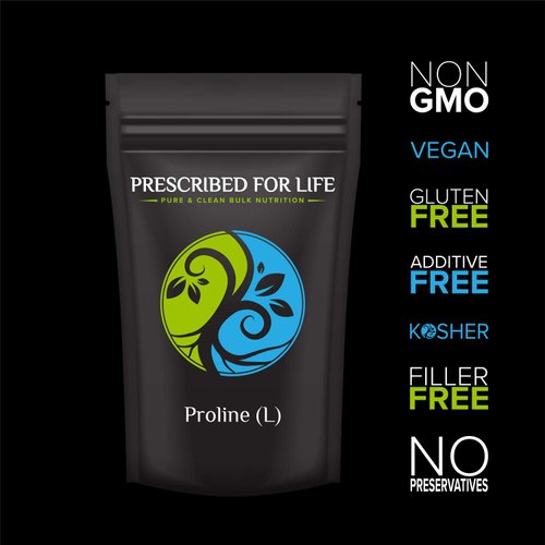 Prescribed For Life L Proline Powder | Pure USP Granular Amino Acid (1kg / 2.2lb)