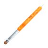 French Manicure Brush -Two Way Nail Art Brush with Dotting Manicure Tool for Manicure Cuticle Clean Up Nail Art Design- Professional Nail Salon Quality Brush, Nail Dotting Pen (10#, Orange)