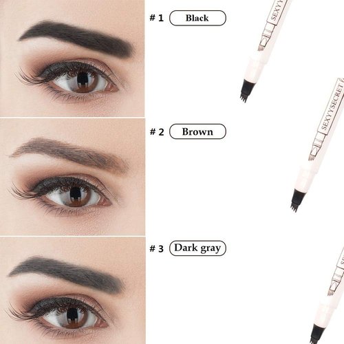 Microblading Eyebrow Pen 4 Pack Brown Brow Pencil 3D Waterproof Eyebrow Pen Waterproof Eyebrow Pencil Micro-Fork Tip Brow Pen Natural All Day Eyebrow Makeup