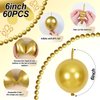 Gold Quick Link Balloons, 60PCS Linking Balloons for Balloon Wall Balloon Arch Balloon Chains, Linkable Balloons for Wedding Birthday Baby Shower Engagement Graduation Party Decorations (6inch)