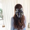 Capiant 2 PACK Big Bowknot Chiffon Hair Claw Clips, Floral Ponytail Clips, French Style Hair Accessories for Women Party Wedding Daily Wear