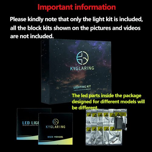 Kyglaring LED Lighting Kit (No Model) Designed for Lego Ferrari 812 Competizione 76914 Race Car Model Building kit - Without Lego Set (Classic Version)