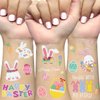 Ovasorve Easter Temporary Tattoos, 40 Glitter Styles Easter Bunny Decorations, Easter Egg Fillers, Easter Basket Stuffers, Easter Activities Toys for Kids Girls
