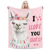 Llama Blanket Soft Warm Cute Alpaca Flannel Fleece Throw Blanket Cozy Animal Plush Bedding Stuff Decor Llama Blanket Gifts for Llama Lover Girls Boys Kids Teens Women Adults Bed Travel 40"x50"