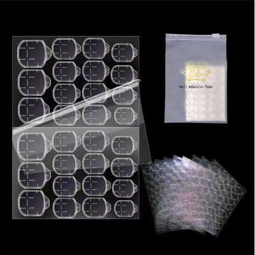 Ivtor 10 Sheets Nail Adhesive Tabs,Waterproof Breathable Press on Nail Sticky Tabs,Nail Adhesive for Press on Nails (10 Sheets for Finger Nail)