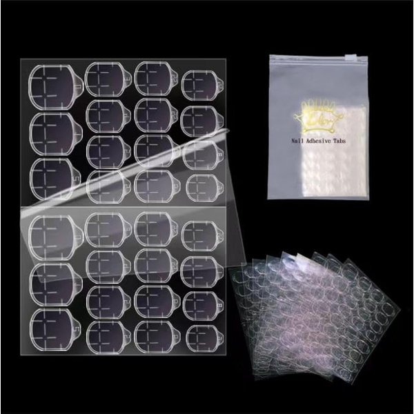 Ivtor 10 Sheets Nail Adhesive Tabs,Waterproof Breathable Press on Nail Sticky Tabs,Nail Adhesive for Press on Nails (10 Sheets for Finger Nail)