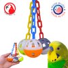 Bonka Bird Toys 1467 Ball Clanger Plastic Colorful Noisy Rattle Parrot Cage Toy Parrotlet, Parakeet, Budgie, and Similar Breeds