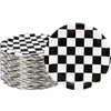 40 Pcs Race Car Birthday Party Supplies Black and White Checkered Party Supplies 7"Checkered Paper Plate,Black White Plate for Kids Car Sports Themed Racing Birthday Party Decorations (Black White)