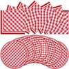 ACIYHN 40Pcs Red and White Gingham Party Decorations Disposable Checkered Birthday Plates And Napkins Serves 20 Buffalo Plaid Baby Shower Birthday Party Decorations