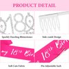 CAVETEE 18th Birthday Crown for Girls, 18th Birthday Tiara and Sash Set for Women It's 18th My Birthday Sash Rhinestone Crown, 18th Birthday Party Decorations, 18 Birthday Decorations for Girls
