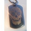 Novelty Sugar Skull Tattoo Logo - Military Dog Tag Luggage Tag Key Chain Metal Chain Necklace