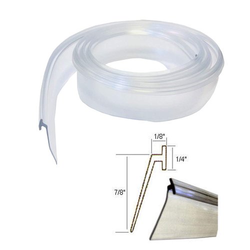 Gordon Glass® Angled Clear Vinyl Drip Sweep for Framed and Frameless Glass Shower Door - 7 ft Long