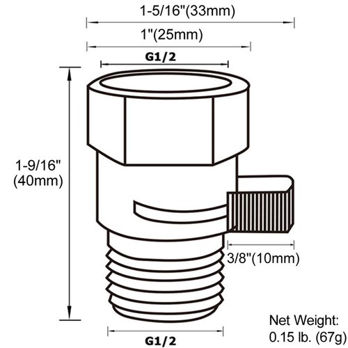 APLusee Shower Regulator Valve, APLusee Brass Shower Head Shut Off Control Valve, Water Flow Restrictor with On Off Switch, Chrome