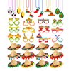 Yunsailing 36 Pcs Fiesta Party Supplies Fabric Straw Sombrero Headbands Necklaces Eyeglasses for Mexican Party(Modern Style)
