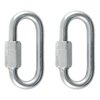 CURT 82903 Threaded Quick Link Trailer Safety Chain Hook Carabiner Clips, 5/16-Inch Diameter, 1,760 lbs., 2-Pack
