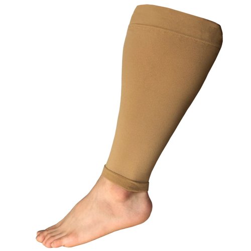 Runee Extra Wide Calf Compression Sleeve - Leg Support For Wide Calves, Compression Sleeve For Calf Pain & Shin Splint, Relief Swelling, Varicose Veins, DVT (Beige)