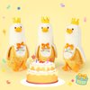 PEACH CAT Banana Duck Plush Pillow with Birthday Party Crown Banana Duck Stuffed Animal for Birthday Gift for Kids Yellow 19.7"