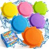 Billeeit Splash Water Flying Discs in 6 Bright Colors, Disc Water Toys with Portable Mesh Bag, Fun Pool, Beach Toys & Games, Outside Summer Toy for Kids 3+ 4-8-12 and Adult Beginners