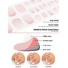 EBANKU Gel Toe Nail Stickers Cured Gel Nail Strips for Toes Gel Toenail Strips Nail Art Wraps Long-Lasting Toe Gel Nail Polish Wraps Gel Nail Art Stickers for Toes UV/LED Lamp Required (Gradient Pink)