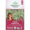 Organic India Tulsi Hibiscus Herbal Tea - Stress Relieving & Gratifying, Immune Support, Adaptogen, Vegan, USDA Certified Organic, Non-GMO, Calming, Caffeine-Free - 18 Infusion Bags, 1 Pack