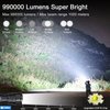 BengMxj Rechargeable LED Flashlights, 990000 High Lumens Flashlight, XHP70 Tactical Flashlight with Zoomable, 5 Modes, Super Bright Waterproof Flashlights for Emergencies, Camping, Hiking, Home