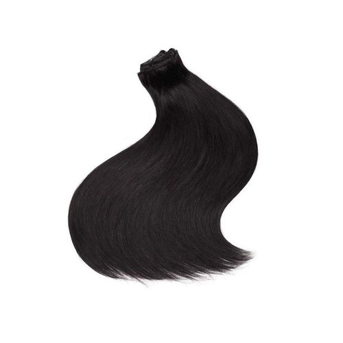 HIKYUU 18 Inch 7 Piece 85 Grams Clip in Human Hair Extensions Thick Double Weft 9A Brazilian Black Remy Hair Clip in Extensions 100% Human Hair