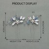 Jeairts Flower Rhinestone Hair Pins Pearl Bridal Hair Pieces Headwear Blue Beads Wedding Headpiece Hair Dress Crystal Hair Accessories for Brides and Bridesmaids