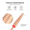 MelodySusie Super Long 5 in 1 Nail Drill Bits, 3/32'' Carbide Tungsten Bits, Suitable for Manicure Pedicure Cuticle Gel Polishing, Professional Advanced Bits, Rose Gold, Series Bit-X, Fine