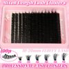 C Curl Lash Clusters Extensions - 280 Pcs of 100D Fluffy Wispy Individual Eye Lashes, DIY Home Makeup Lash Extension Kit for Self Application (9-20MM) Mix