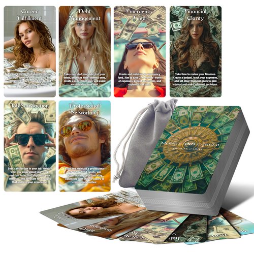 ZZBUY Money and Career Oracle Cards, Money Oracle Cards Deck with Meanings on Them, Oracle Tarot Cards for Beginner, Financial and Professional Success