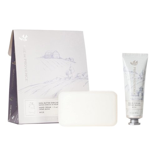 Pre de Provence Gift Set Collection 150 Gram Soap Bar & 1 fl oz Hand Cream, Milk