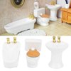 SUNGOOYUE 1/24 Dollhouse Bathroom Set, Mini High Simulation Ceramic Bathtub Toilet Sink Kit for DIY Dollhouse Accessory(#1)