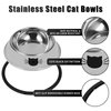 Serentive 2Pcs Cat Bowls Non-Slip Stainless Steel Small Cat Food Bowls Unbreakable Thicken Cat Feeder 7 Oz Cat Dishes Suitable for Indoor Small Pets Removable Rubber Base Easily Clean Lovely Color