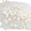 Foyte Flower Bride Wedding Hair Comb Crystal Leaf Bridal Headpieces Rhinestone Hair Pieces Pearl Bridesmaid Side Combs Hair Accessories for Women (pearl)