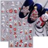 Christmas Nail Art Stickers Decals Santa Xmas Tree 5D Embossed Christmas Nail Decals 4PCS Elk Glove Snowflake Cookie Man 3D Self-Adhesive Christmas Stickers for Nails Manicure Nail Art Decorations