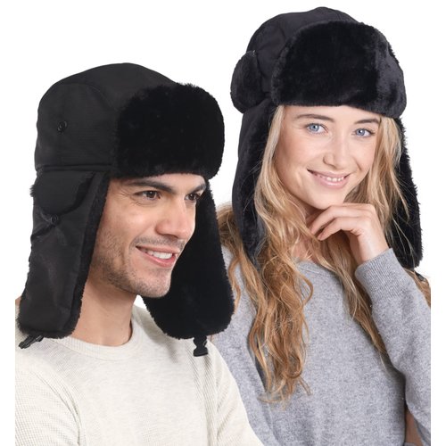 Winter Trapper Hat - Russian Ushanka Trooper Aviator Hats for Men & Women - Snow Eskimo Hat with Ear Flaps for Cold Weather
