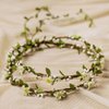 Uongeod HJYHYN Flower Crown (2 packs) Boho Flower Wreath Artificial Floral Crown Bridal Headpiece Greenery Crown for Wedding Ceremony Party Festival