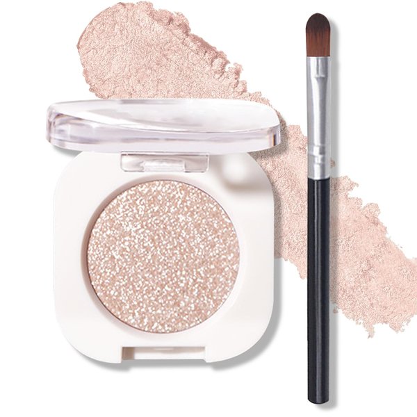 QIUFSSE Glitter Eyeshadow Champagne Single Eyeshadow,Ultra Fine Shimmer Eyeshadow Lightweight Sparkling Blendable Formula,Daily Multiuse Glossy Eyes Makeup (Weaving Maid)