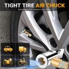 LUMITECO All Metal Lock On Air Chuck Tire Inflator Hose Adapter, Locking Tire Air Chuck with Standard Tire Valve Thread, No Air Leakage Tire Inflating Hose End for Portable Tire Pump/Air Compressor