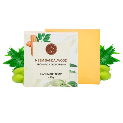 AATMANA Neem Sandalwood Handmade Natural Bar Soap for Men & Women, Moisturizing Body & Face Soap, 7.9 Oz Soap Bars (3 Soap Set)