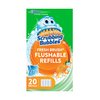 Scrubbing Bubbles Flushable Toilet Wand Refills, Fresh Brush Toilet Cleaner Refill Pads, Cleans Limescale & Fights Odors, Citrus Scent, 20 Count, Pack of 1