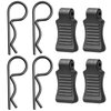 50 Pieces HobbyPark Universal RC Body Clips with Pull Tabs Car Clips R Clips for All 1/10 1/12 Scale Redcat HPI Himoto HSP Exceed RC Car Parts Truck Buggy Shell Replacement,Black