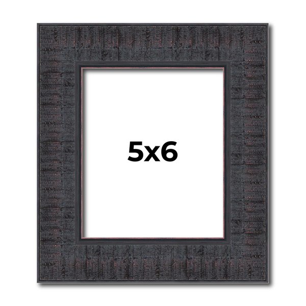 Poster Palooza 5x6 Frame Brown Distressed Mahogany Solid Wood Picture Frame with UV Acrylic Plexiglass, Foam Board Backing & Hanging Hardware Included