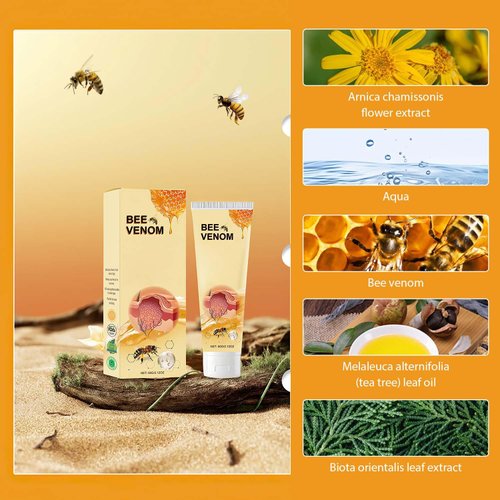 Natural Honey Bee Venom Repair Cream,Bee Venom Treatment Cream Remove Spots,Bee Venom Hydrating Moisturizing Cream,Professional Gel Joint Cream Soothing for All Parts of the Body(3)