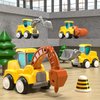 Beby Buty Construction Vehicle Trucks Toys for Toddlers 3-5, 4 PCS Car Trucks for Toddlers Boys Girls with Flexible Joints, Kids Toddlers Toys for 3 4 5 6 Years Old Boys Girls Birthday Gifts