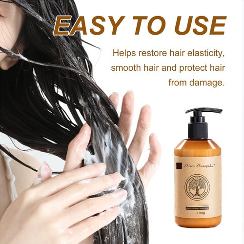 Shiren Zhuangshu Curly Hair Conditioner,Original and Genuine Long-Lasting Styling Moroccan Volume Moisturizing Elasticity Leave in Conditioner for Curly Hair。