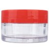 Beauticom 20 gram/20ml Empty Clear Small Round Travel Container Jar Pots with Lids for Make Up Powder, Eyeshadow Pigments, Lotion, Creams, Lip Balm, Lip Gloss, Samples (12 Pieces, Red)