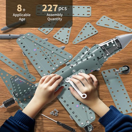 Model Airplane STEM Building Projects Toys - DIY Building STEM Projects Toys for Kids Boys Girls Ages 8-12-16, Assembly Science Kit Model Plane Birthday Gift Toys for Kids Boys 8 9 10 11 12 Years Old