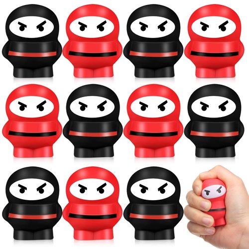 Jerify 12 Pieces Ninja Stress Balls Warriors Fighters Figures Ninja Party Favors Stress Toys Ninja Stress Toys Soft Funny Ninja Slow Rising Toys for Ninja Themed Birthday Party Favors Supplies